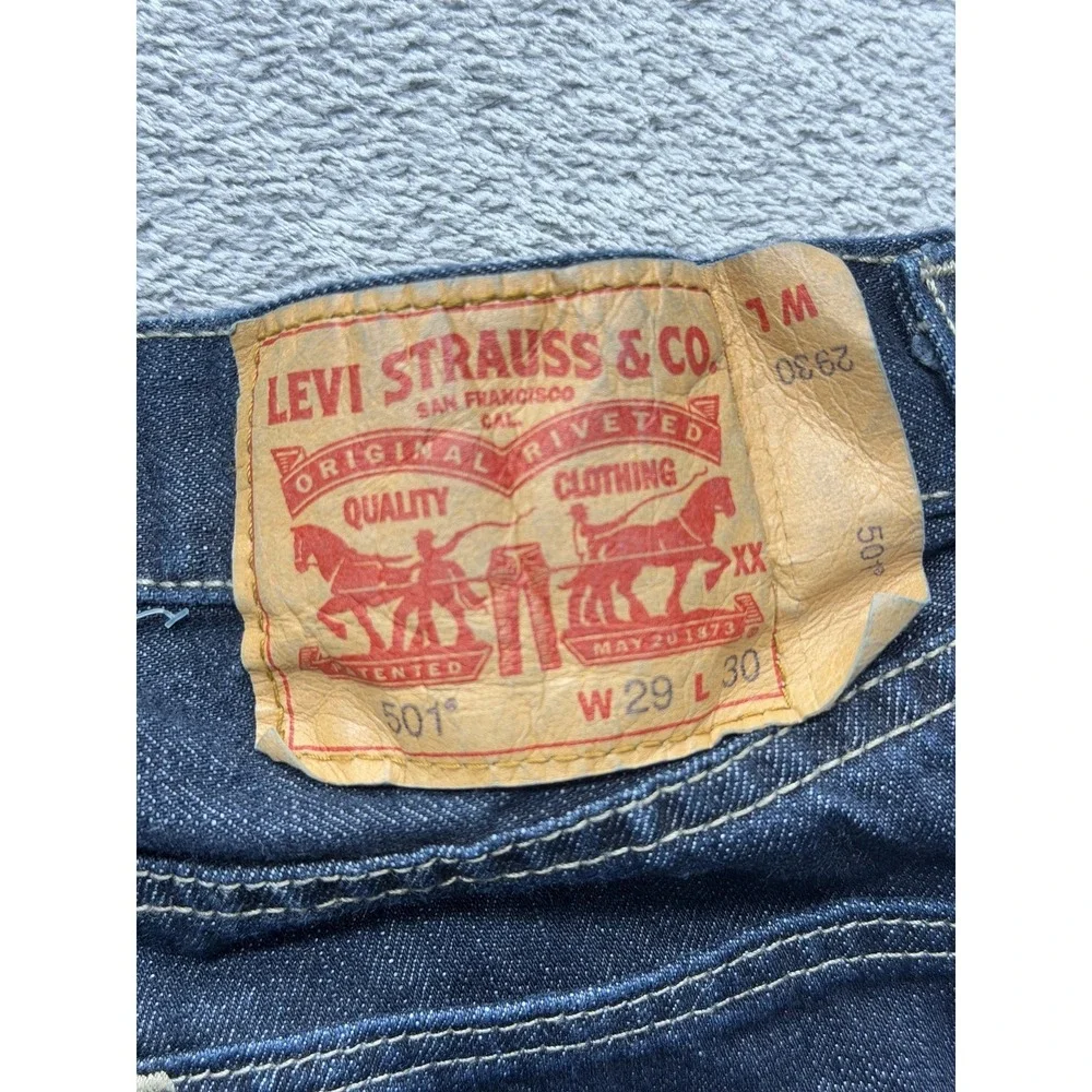 Levis 501 Jeans Mens Measured‎ 28x29 Blue Straight Denim Classic Button Fly